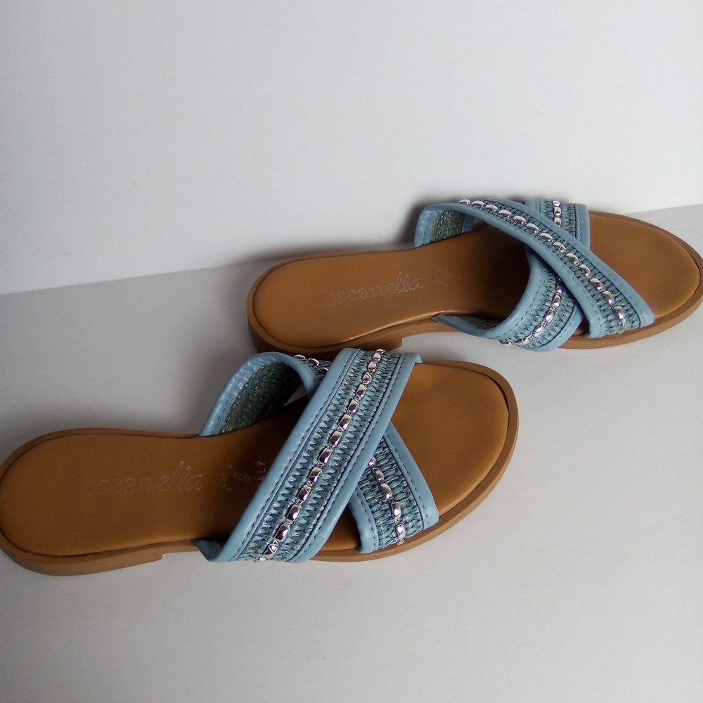 TOSCANELLA Blue Woven Sandals MADE IN ITALY SIZE 6.5 - Picture 6 of 9